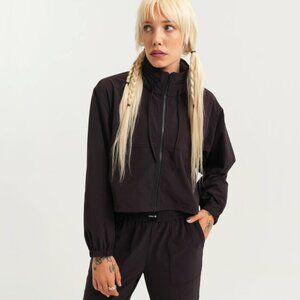 STANCE superfly black lightweight pullover cropped black jacket workout small